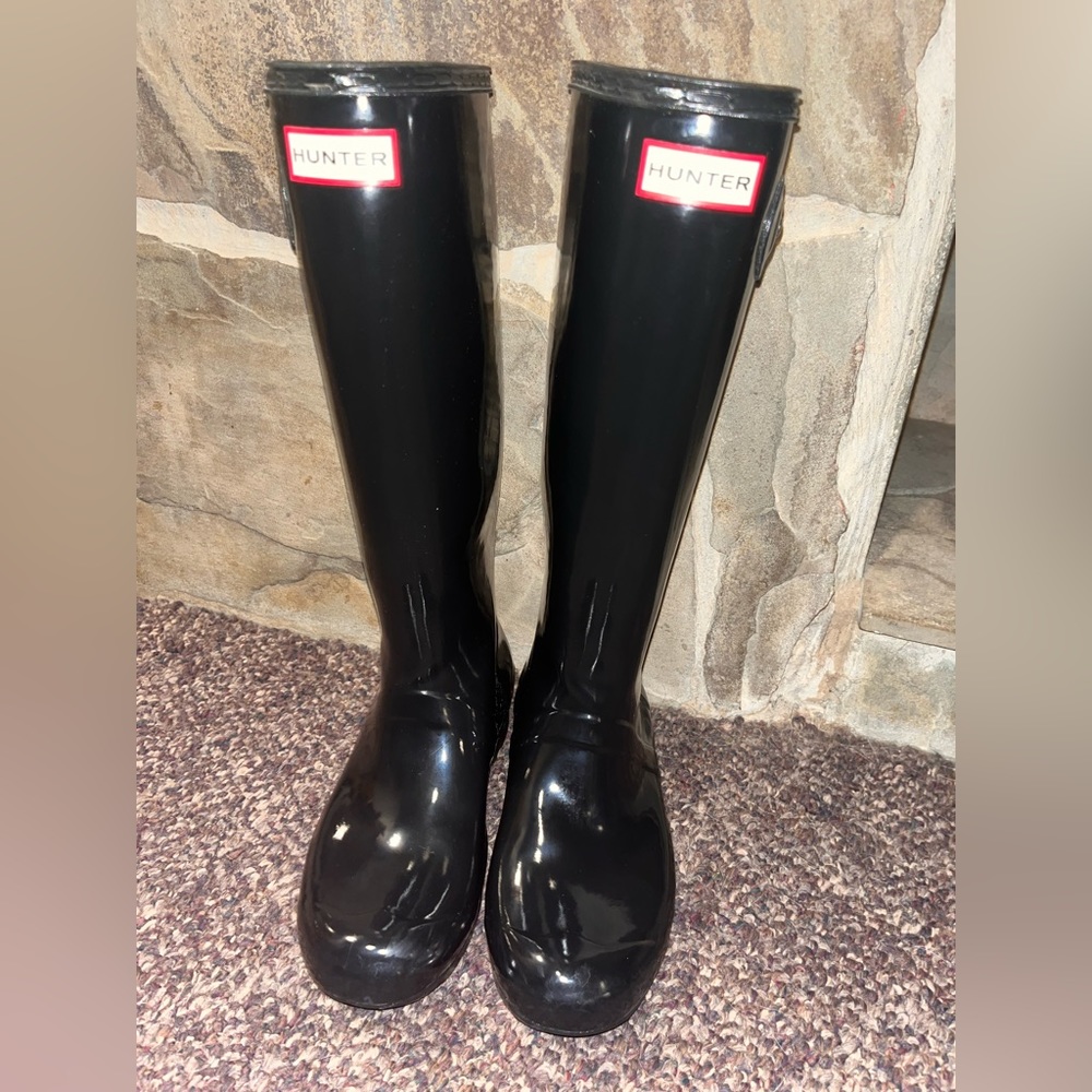 Black authentic tall hunter rain boots